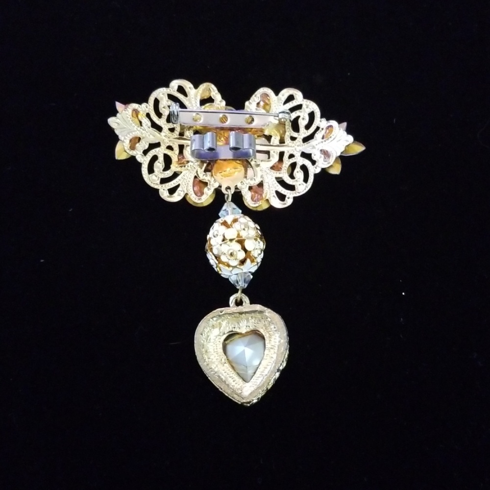 Dangle Clock Brooch - Picture 4 of 5
